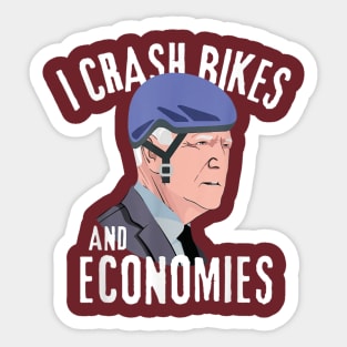 I Crash Bikes and Economies Joe Biden Falling off Bike Sticker